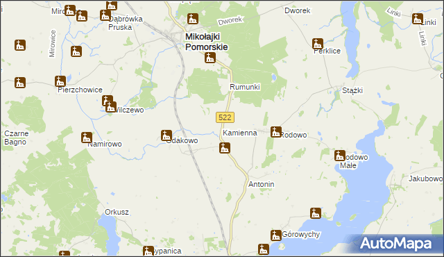 mapa Kamienna gmina Prabuty, Kamienna gmina Prabuty na mapie Targeo
