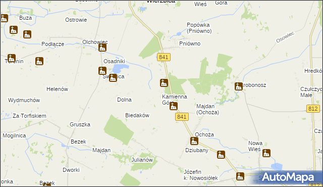 mapa Kamienna Góra gmina Wierzbica, Kamienna Góra gmina Wierzbica na mapie Targeo