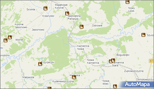 mapa Kamienna Nowa, Kamienna Nowa na mapie Targeo