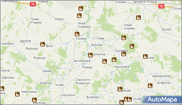 mapa Kamionka gmina Stoczek Łukowski, Kamionka gmina Stoczek Łukowski na mapie Targeo