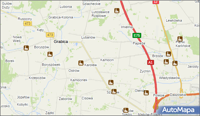 mapa Kamocin, Kamocin na mapie Targeo