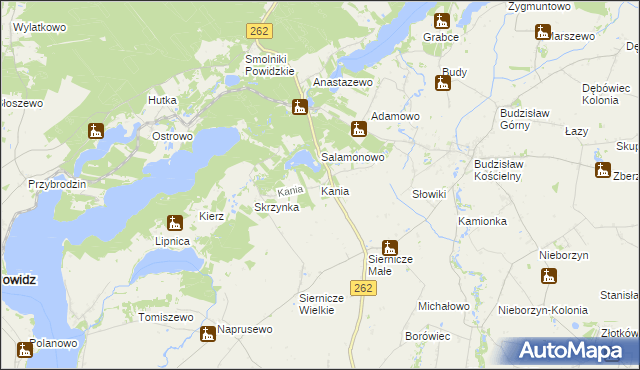 mapa Kania gmina Ostrowite, Kania gmina Ostrowite na mapie Targeo