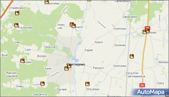 mapa Kąpiel gmina Czerniejewo, Kąpiel gmina Czerniejewo na mapie Targeo