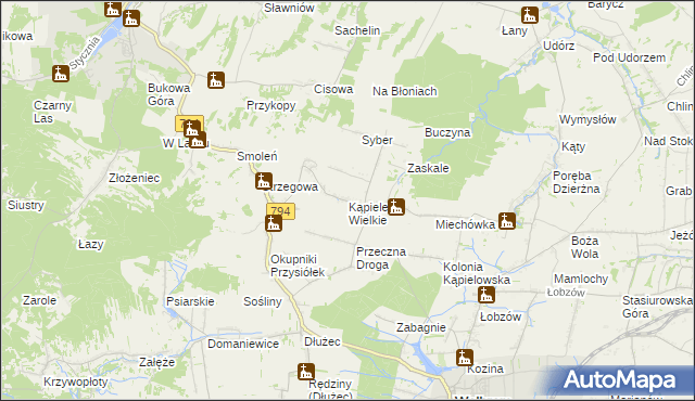 mapa Kąpiele Wielkie, Kąpiele Wielkie na mapie Targeo