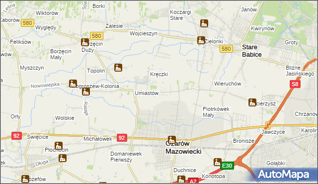 mapa Kaputy, Kaputy na mapie Targeo