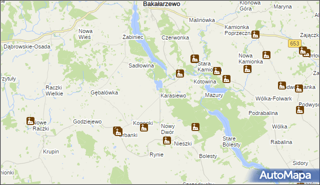 mapa Karasiewo, Karasiewo na mapie Targeo