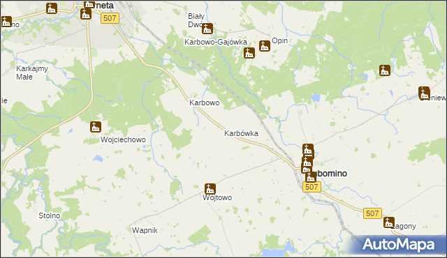 mapa Karbówka, Karbówka na mapie Targeo