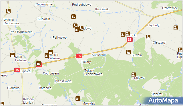 mapa Karczewo gmina Golub-Dobrzyń, Karczewo gmina Golub-Dobrzyń na mapie Targeo