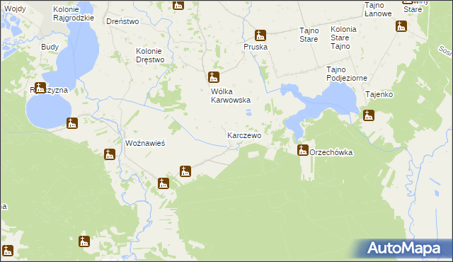 mapa Karczewo gmina Rajgród, Karczewo gmina Rajgród na mapie Targeo