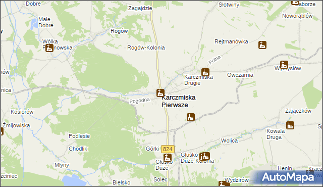 mapa Karczmiska Pierwsze, Karczmiska Pierwsze na mapie Targeo