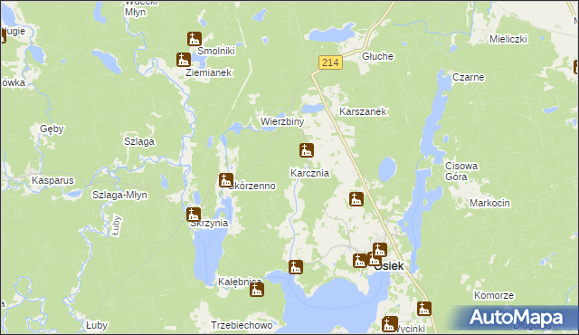 mapa Karcznia, Karcznia na mapie Targeo