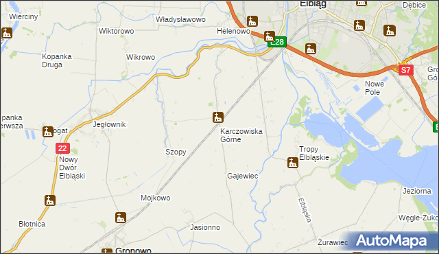 mapa Karczowiska Górne, Karczowiska Górne na mapie Targeo