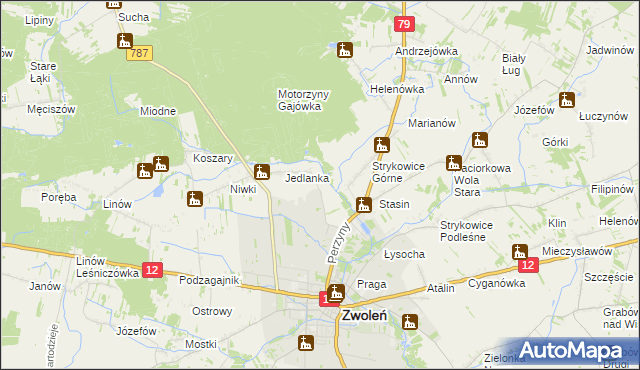 mapa Karczówka gmina Zwoleń, Karczówka gmina Zwoleń na mapie Targeo