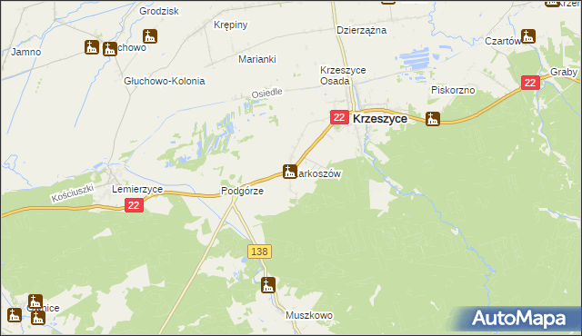 mapa Karkoszów, Karkoszów na mapie Targeo