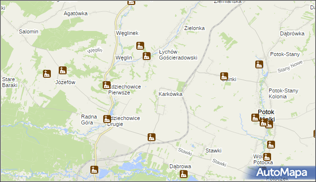 mapa Karkówka, Karkówka na mapie Targeo
