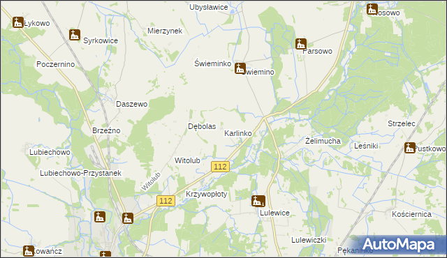 mapa Karlinko, Karlinko na mapie Targeo