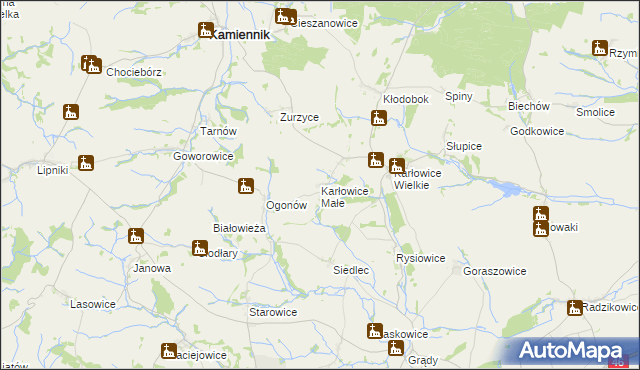 mapa Karłowice Małe, Karłowice Małe na mapie Targeo