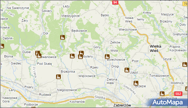 mapa Karniowice gmina Zabierzów, Karniowice gmina Zabierzów na mapie Targeo