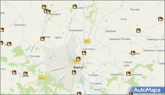 mapa Karniszyn, Karniszyn na mapie Targeo