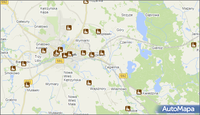 mapa Karolewo gmina Kętrzyn, Karolewo gmina Kętrzyn na mapie Targeo