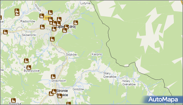 mapa Karpno gmina Lądek-Zdrój, Karpno gmina Lądek-Zdrój na mapie Targeo