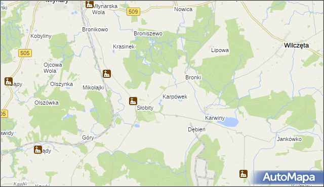 mapa Karpówek, Karpówek na mapie Targeo