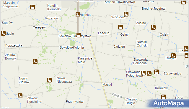 mapa Karsznice Duże, Karsznice Duże na mapie Targeo