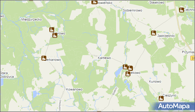 mapa Kartlewo gmina Świdwin, Kartlewo gmina Świdwin na mapie Targeo