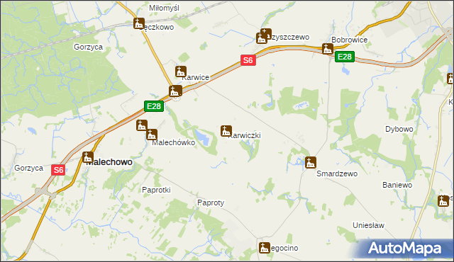 mapa Karwiczki, Karwiczki na mapie Targeo