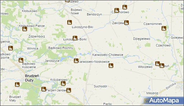 mapa Karwosieki-Cholewice, Karwosieki-Cholewice na mapie Targeo