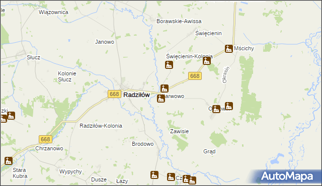 mapa Karwowo gmina Radziłów, Karwowo gmina Radziłów na mapie Targeo