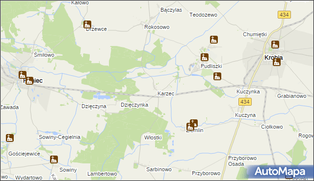 mapa Karzec, Karzec na mapie Targeo