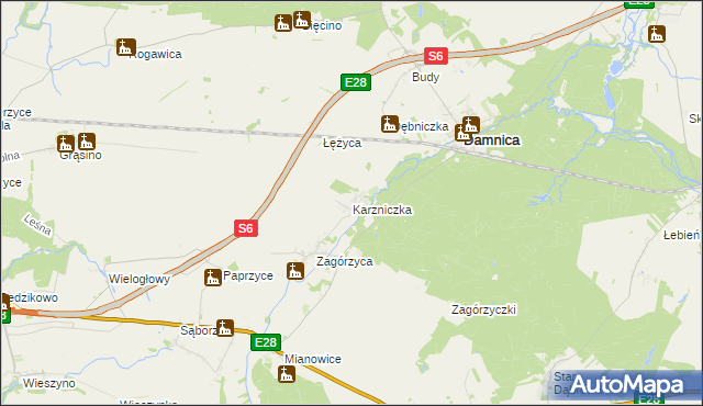 mapa Karzniczka, Karzniczka na mapie Targeo