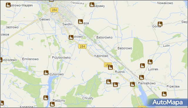 mapa Kąsinowo, Kąsinowo na mapie Targeo