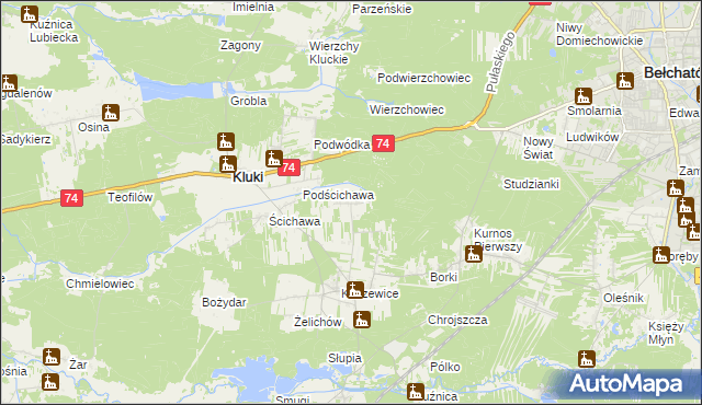 mapa Kaszewice-Kolonia, Kaszewice-Kolonia na mapie Targeo