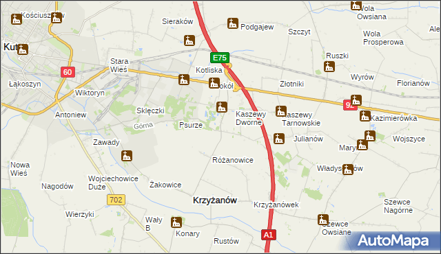 mapa Kaszewy-Spójnia, Kaszewy-Spójnia na mapie Targeo