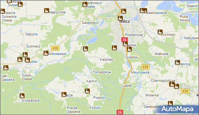 mapa Kaszowo, Kaszowo na mapie Targeo