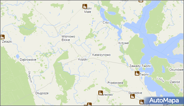 mapa Katarzynowo gmina Prostki, Katarzynowo gmina Prostki na mapie Targeo