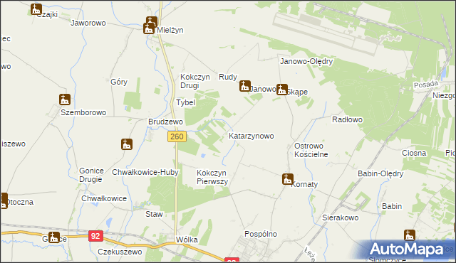 mapa Katarzynowo gmina Strzałkowo, Katarzynowo gmina Strzałkowo na mapie Targeo