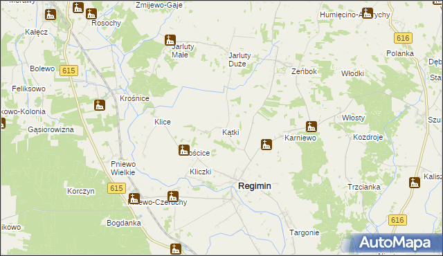 mapa Kątki gmina Regimin, Kątki gmina Regimin na mapie Targeo