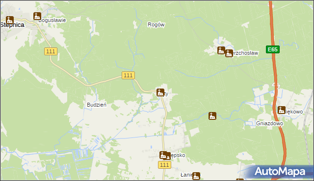 mapa Kąty gmina Goleniów, Kąty gmina Goleniów na mapie Targeo