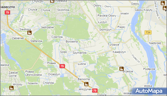 mapa Kawęczynek gmina Konstancin-Jeziorna, Kawęczynek gmina Konstancin-Jeziorna na mapie Targeo