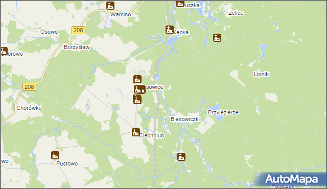 mapa Kawka gmina Kępice, Kawka gmina Kępice na mapie Targeo