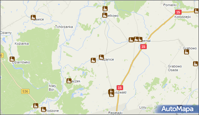 mapa Kazanice, Kazanice na mapie Targeo