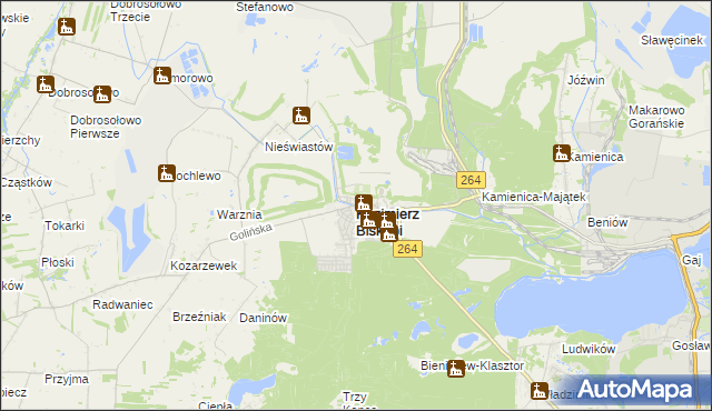 mapa Kazimierz Biskupi, Kazimierz Biskupi na mapie Targeo