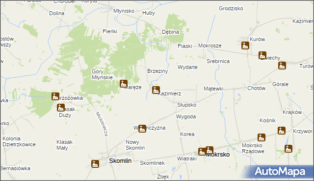 mapa Kazimierz gmina Skomlin, Kazimierz gmina Skomlin na mapie Targeo