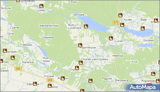 mapa Kazimierzów gmina Gostynin, Kazimierzów gmina Gostynin na mapie Targeo
