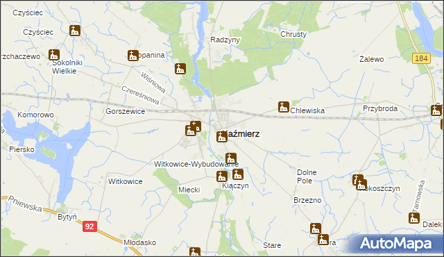 mapa Kaźmierz, Kaźmierz na mapie Targeo