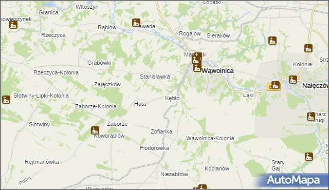 mapa Kębło, Kębło na mapie Targeo