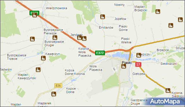 mapa Kębłów gmina Piaski, Kębłów gmina Piaski na mapie Targeo